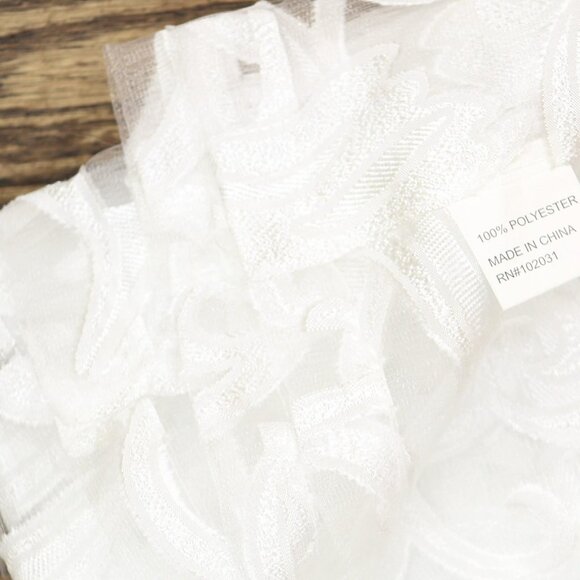 NEW Regal Home Lombardi Floral Rod Pocket Sheer Single Curtain Panel White 50x84 - Picture 5 of 5